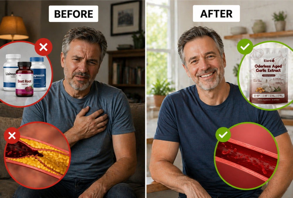 Before and after artery health advertorial image