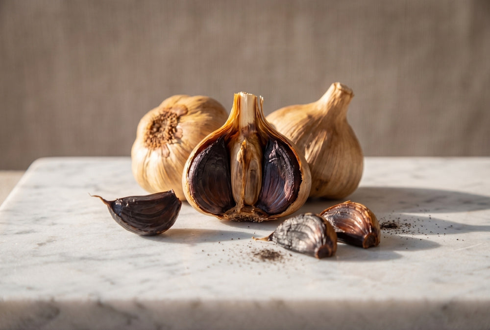 Aged garlic close-up