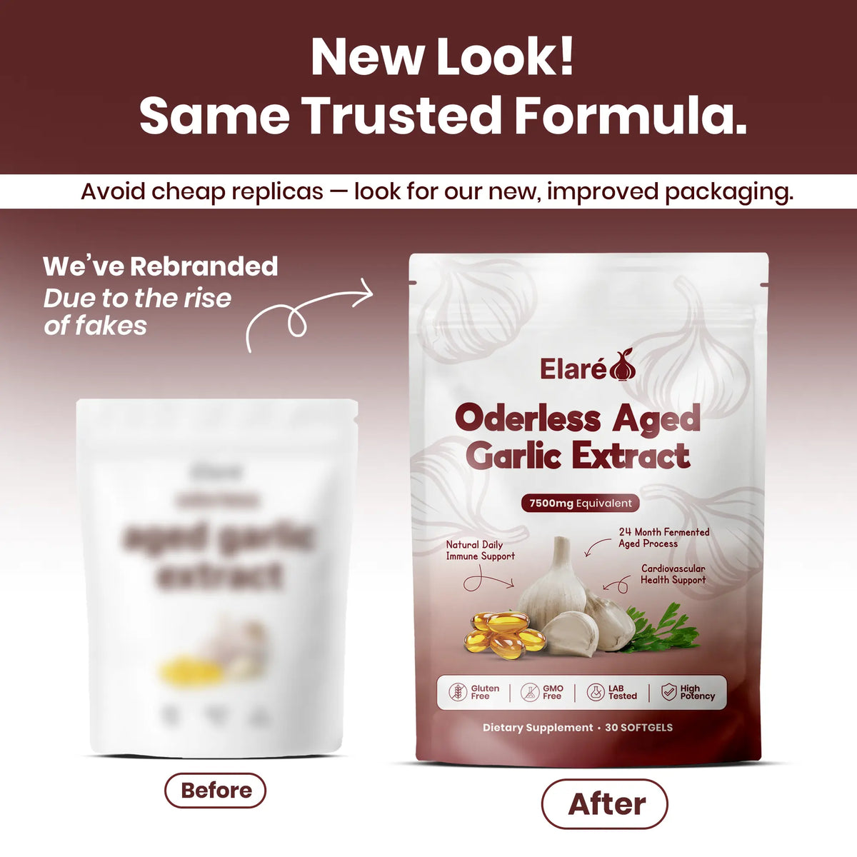 Aged Garlic Extract - 7500mg Odorless - Elare